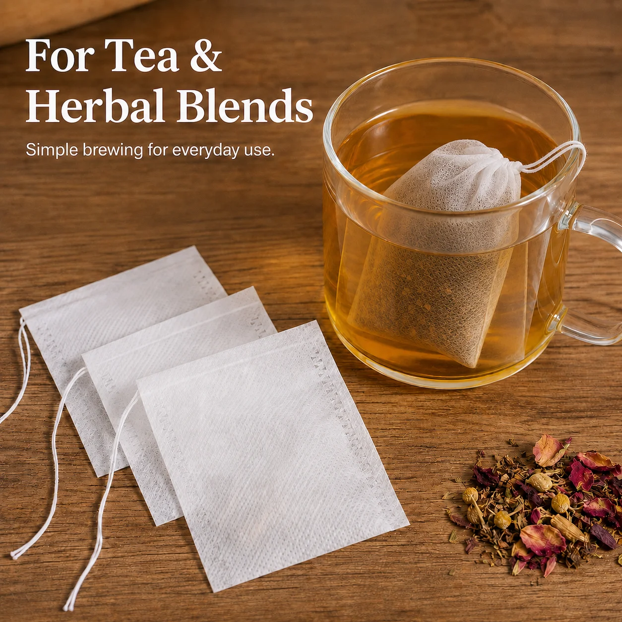 Herbal Tea - 100 قطعة أكياس فلتر شاي برباط